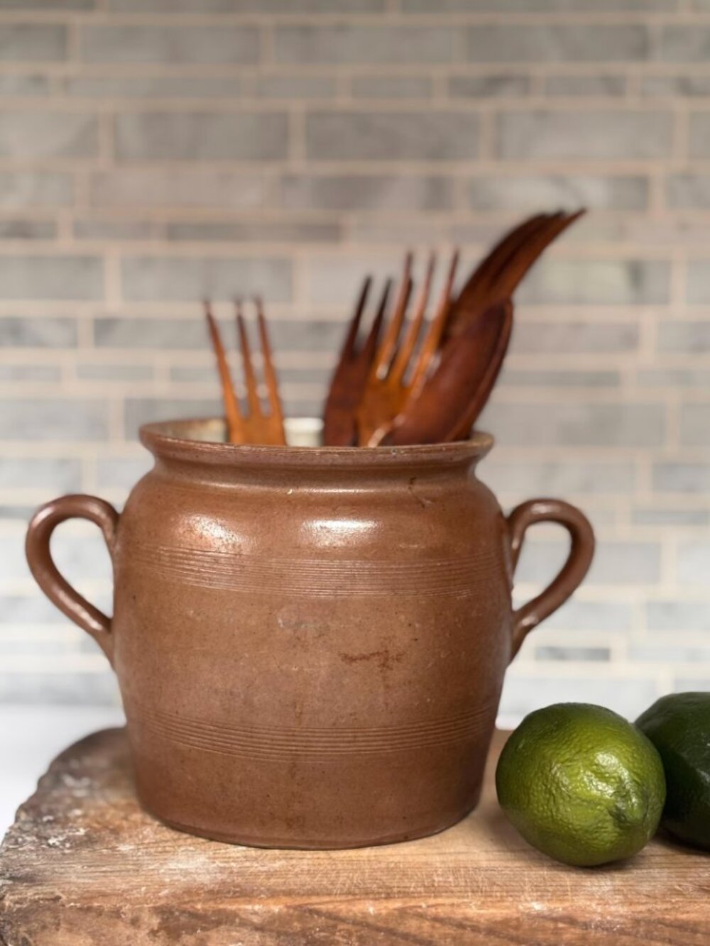 Vintage French Brown Confit Pot